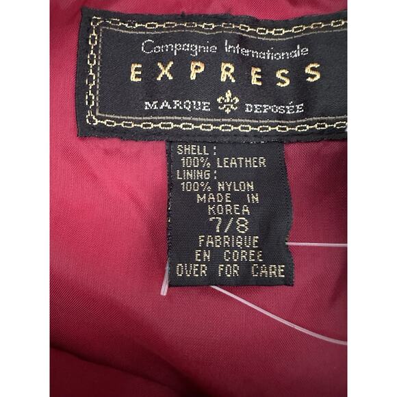 Vintage 90s genuine suede hot pink mini skirt button front size 7 8 A Line NWT - Picture 6 of 7